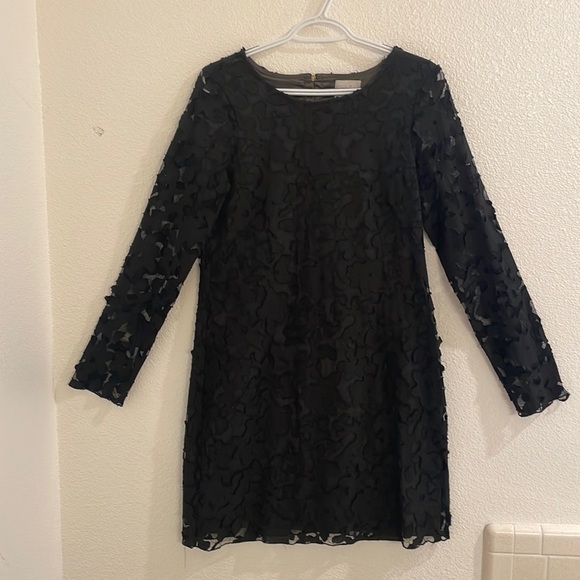 Long sleeve black cocktail dress, size 8 - Picture 1 of 5